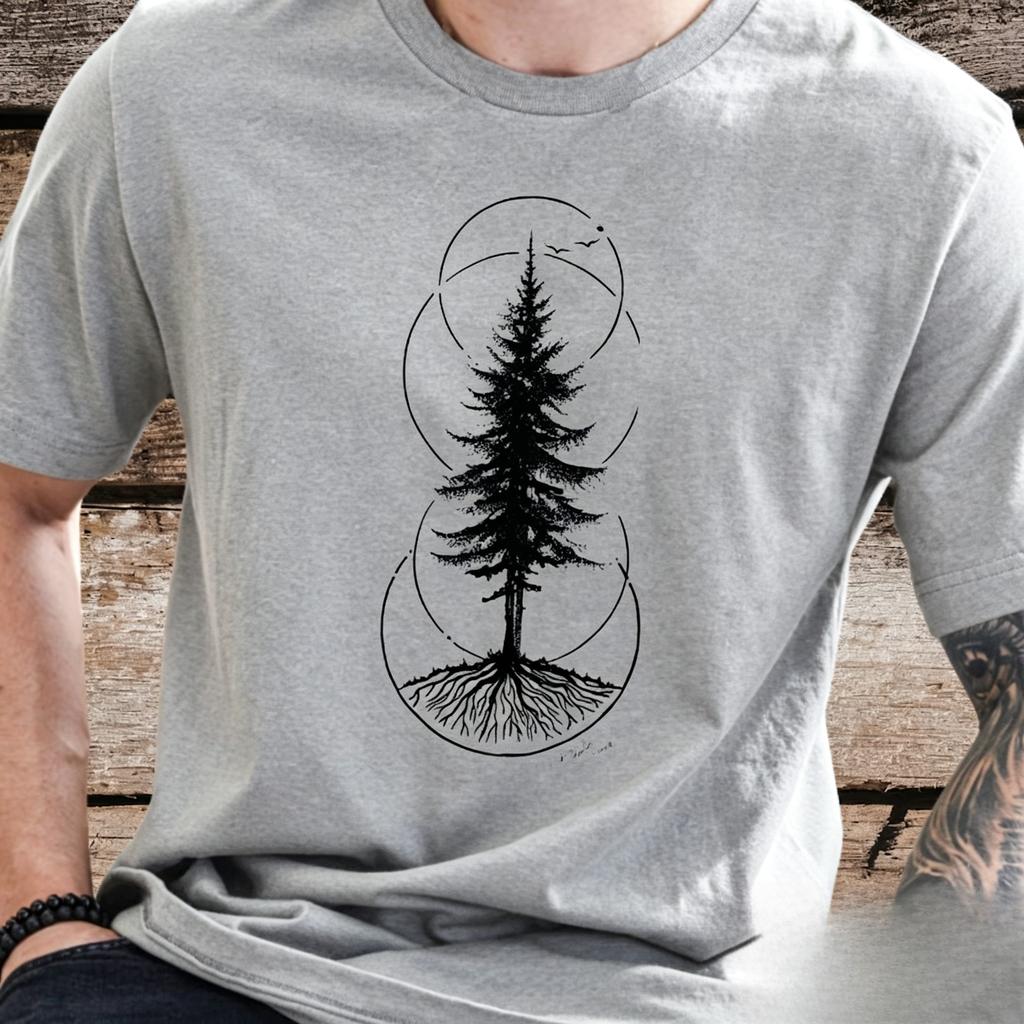 Summer Unisexs Casual Tshirt Simple And Stylish Strong Roots Graphic Tee Unisex Cotton Nature Shirt Outdoor Camping Apparel