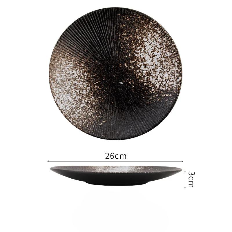 

Керамическая тарелка в западном стиле, итальянская паста, тарелка в японском стиле, обеденная тарелка, ретро-посуда