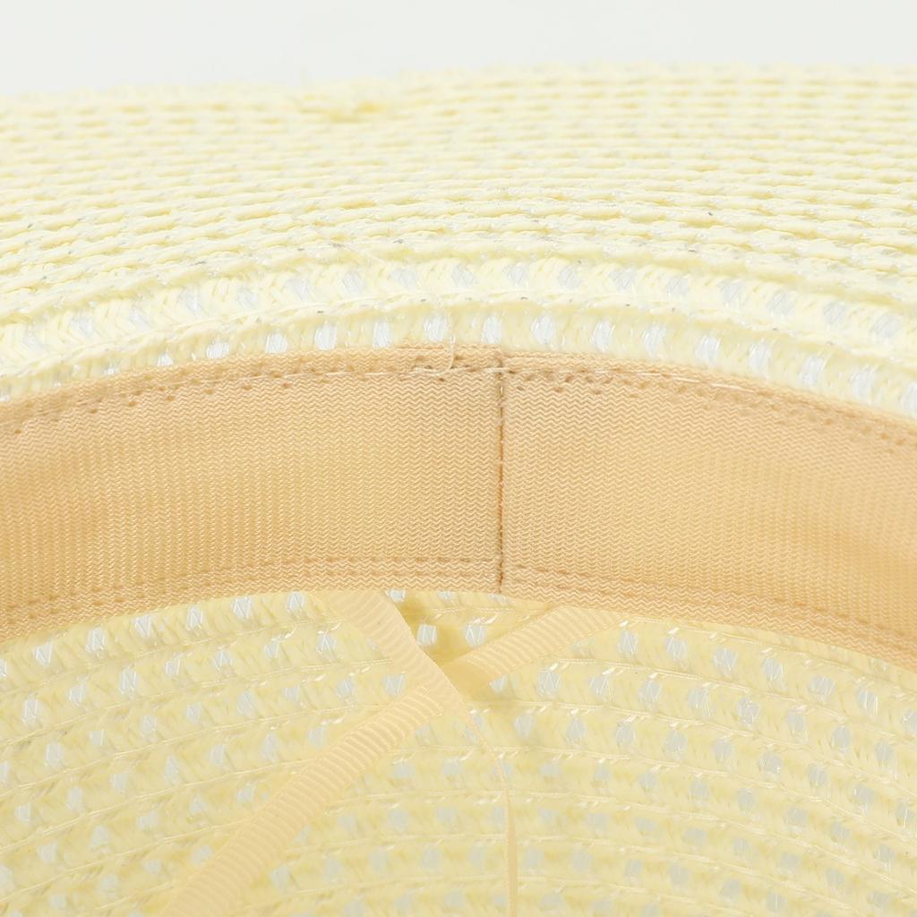 Bucket hat flat edge straw hat women's vacation visor flower top hat sun hat