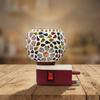 Ezee Living Keramik Elektrischer Kapoor Dani & Aroma Diffusor | 3-in-1 Kampferbrenner, Ätherisches Öl Heizgerät & Dhoop Dani | Mosaik Steck-Nachtlicht