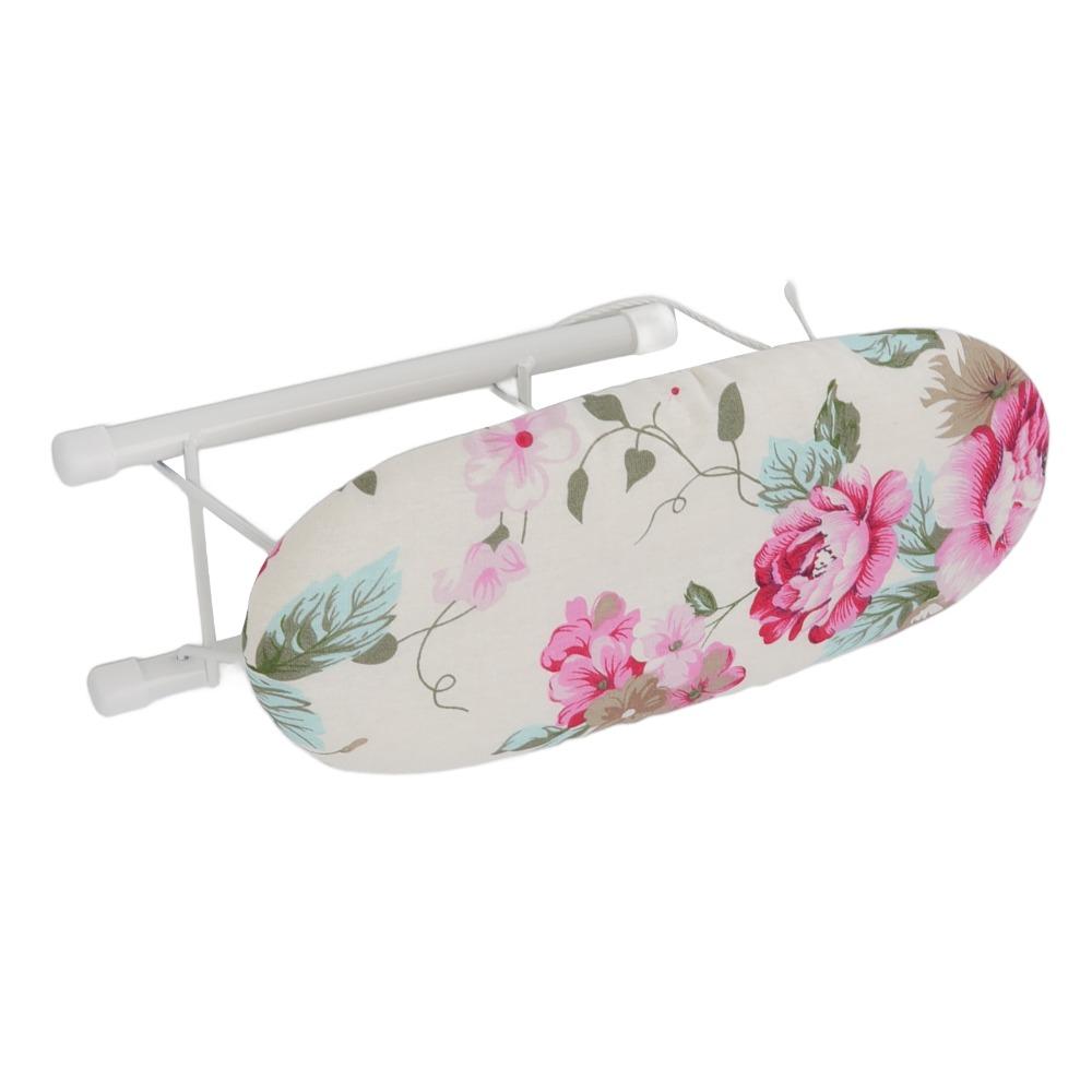 Foldable Sleeve Ironing Board Portable Mini Mini Ironing Rack Desktop Peony Pattern Portable Sleeve Panel Travel Ironing