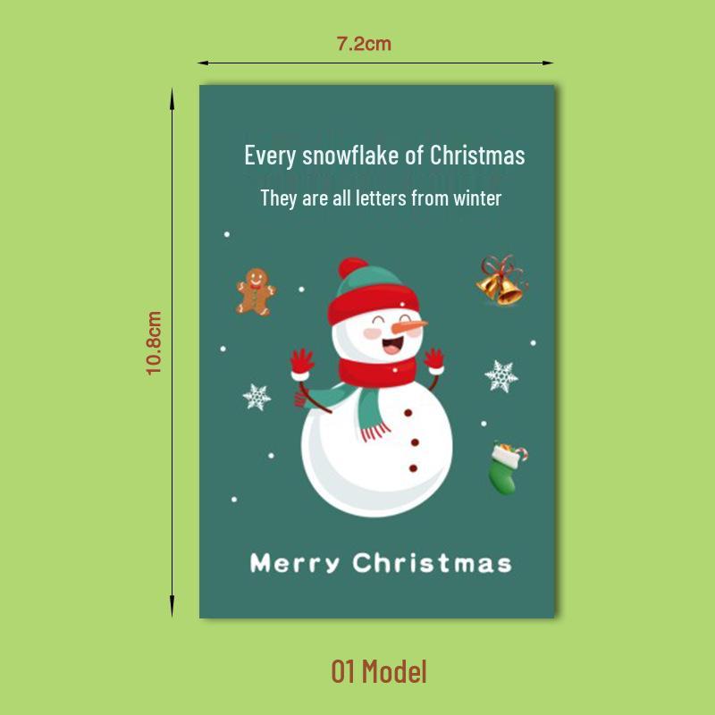 Christmas Cartoon Greeting Card: Custom Mini Blessing and Message Card