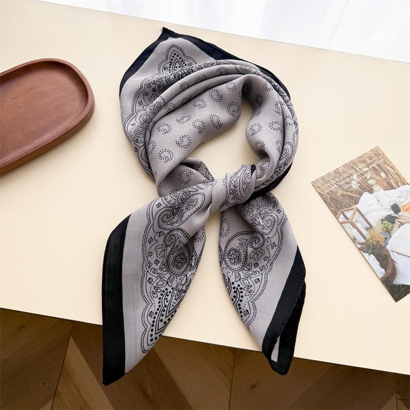 Retro casual cashew imitation velvet herringbone pattern cotton and linen small square scarf silk scarf headscarf shawl decorative scarf scarf