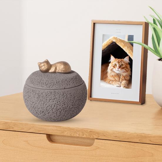 Pet Memorial Urn Moisture-Proof Dog Cat Cremation Urn 350ml Capacity Cement Pet Loss Keepsake Urn for Dogs Cats Bone Ash