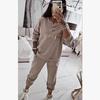 Women's Letter Print Two Piece Tracksuit Long Sleeve Crew Neck Sweatshirt & Jogger Pants Set Casual Outfit