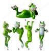 Resin Frog Sculpture Cute Climbing Frog Figurines Flower Pot Hugger for Plant Lovers Yard Patio Lawn