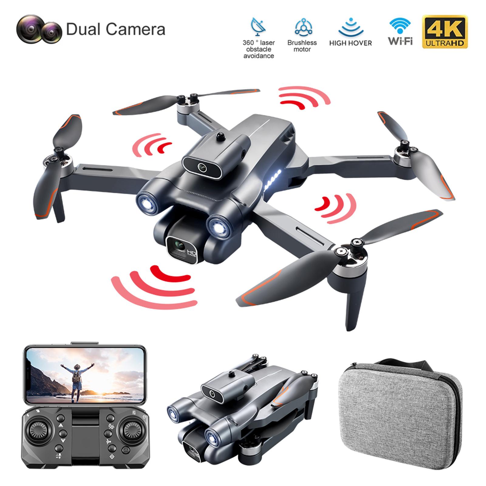 Drone telecomandato con telecamera Daul Quadricottero telecomandato pieghevole 4K con funzione ostacolo colore grigio scuro