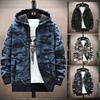 Men's Korean Style Camouflage Velvet Hoodie - Casual Autumn/Winter Knitwear