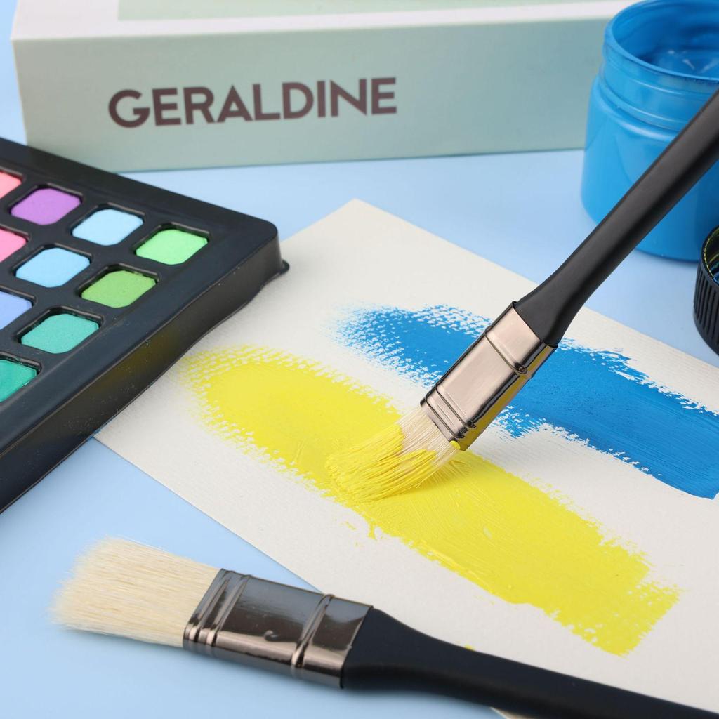 Flat-headed Hog Bristle Paintbrush for Oil, Gouache, and Watercolor