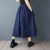 Übergröße High Waist Denim Vintage Patchwork Sommer Lässig Locker Lang für Damen Röcke Damenrock