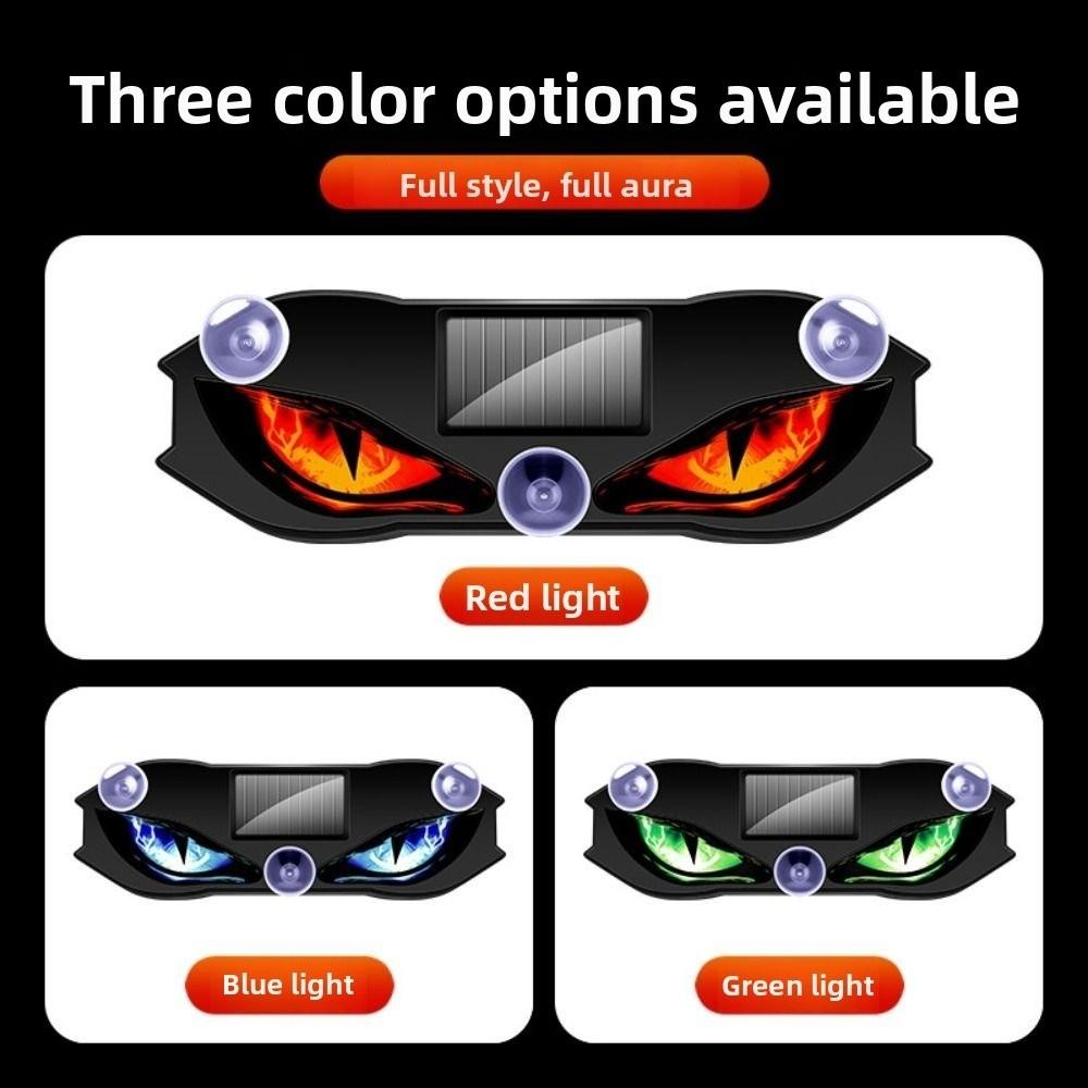 Demon Eye Car Warning Light Solar & Type-C Dual Charging Flashing Safety Lamp Suction Cup Mount Rear Window Cool Auto Decoration