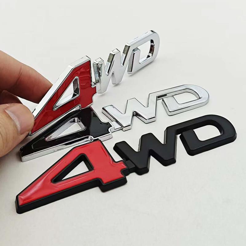 3D Metal Car Letters 4WD Logo Emblem Car Rear Trunk Sticker Fender Side Decals 4WD Badge Auto Accessories