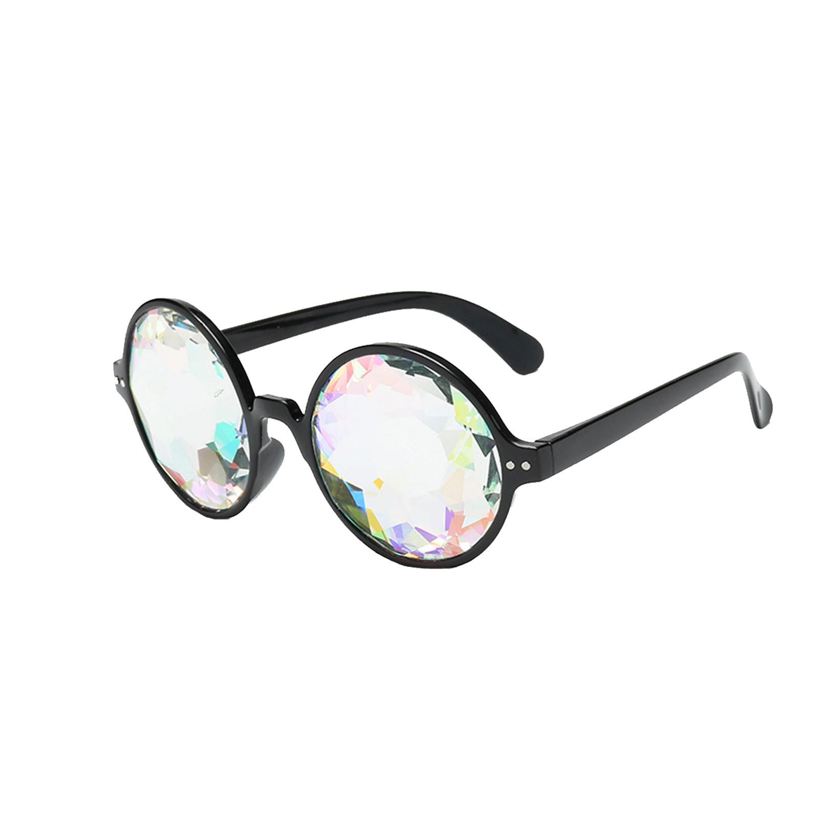 Colorful Glasses Rave Festival Party EDM Sunglasses Diffracted Lens A чёрный