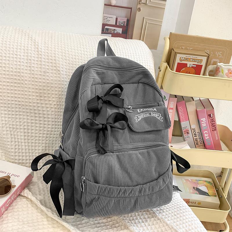 Schoolbagins Cute Bow Versatile Girl College Style School Bag Casual Japanese Hong Kong Style Lolita Fashion Backpack