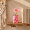 Gifts for Cat Lovers 3D Printed Vase, Cute Smiling with Heart?Hand Gesture Flower Holder, Creative Housewarming Presents Animal Shaped Desktop