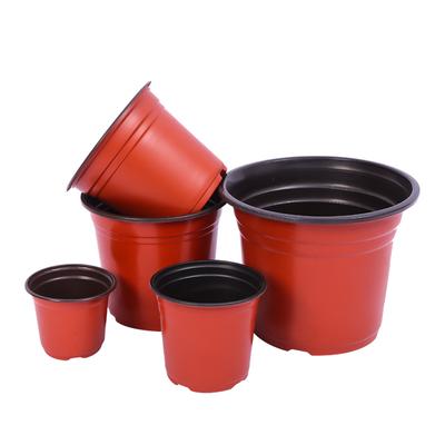 Kleiner runder Blumentopf aus Kunststoff, Terrakotta-Pflanzgefäß für den Garten, Pflanzendekoration