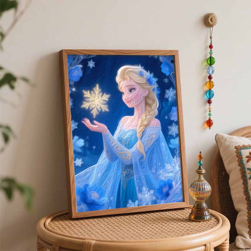 Disney Ice Queen Snowflake Painting by Numbers Hand Filled Drawing Art Kit Home Decor