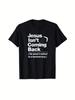 A Graphic Tee Featuring Retro Atheist Humor Is Not Making a Comeback. This Black Crew Neck Shirt Has Short Sleeves And a