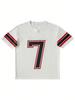 Summer T Shirt Mesh Jersey Style Number 7 Print T Shirt Short Sleeve V Neck Sporty Casual Streetwear Tops