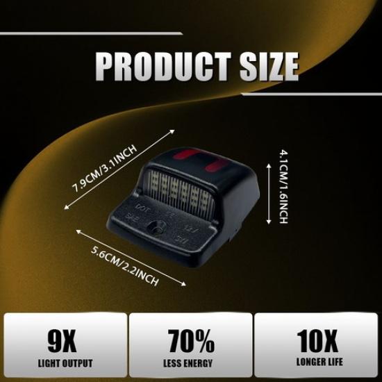 2x LED License Light Plate Rear Bumper Tag Assembly For 2000-2013 Toyota Tundra