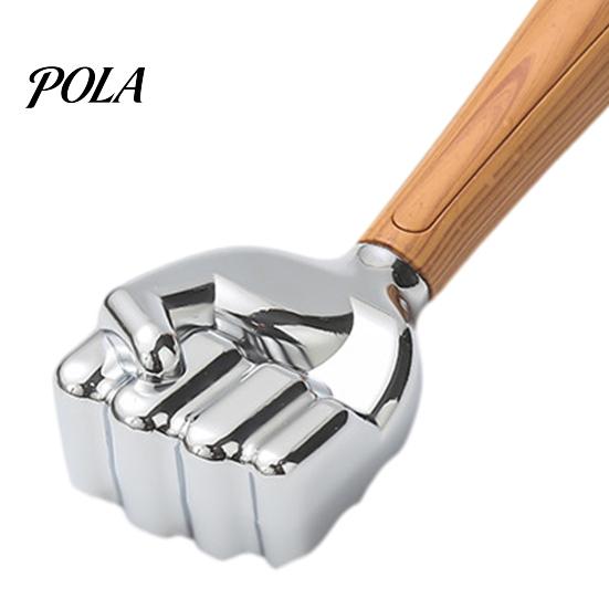 Rust-proof Meat Hammer Tenderizer Hammer, with Ergonomic Wooden Handle, Non-Slip Grip Stainless Handle Mallet Steel Fist-Shaped Mallet, Kitchen