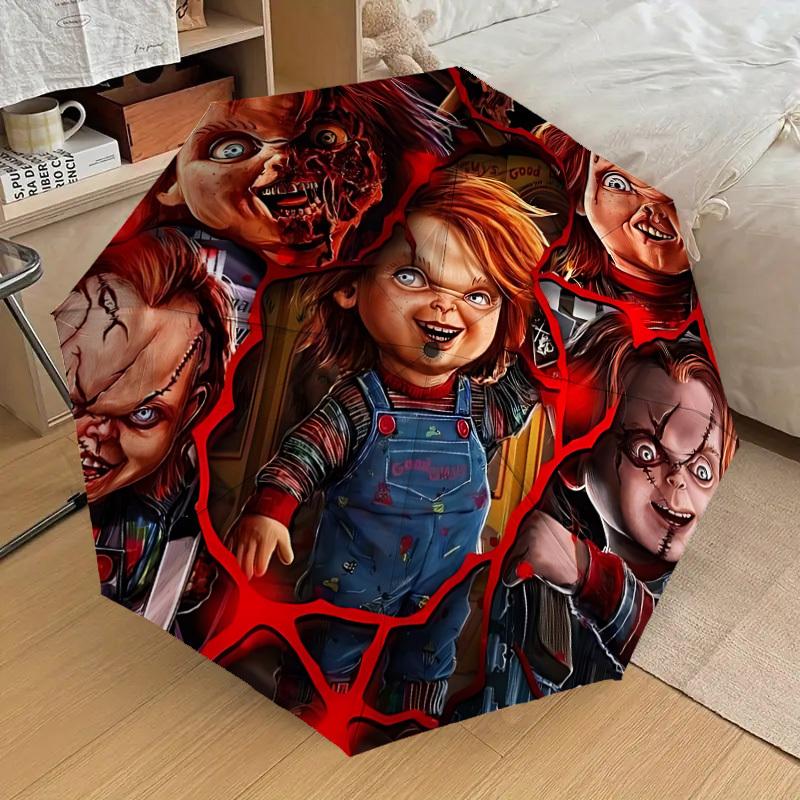 

1pc Chucky Horror Doll Automatic Folding Umbrella, Casual Outdoor Accessory, Birthday Festival Gift yy251126199