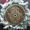 Iron Hamsa Hand Wall Art Universal Home Blessing Vintage Metal Decor
