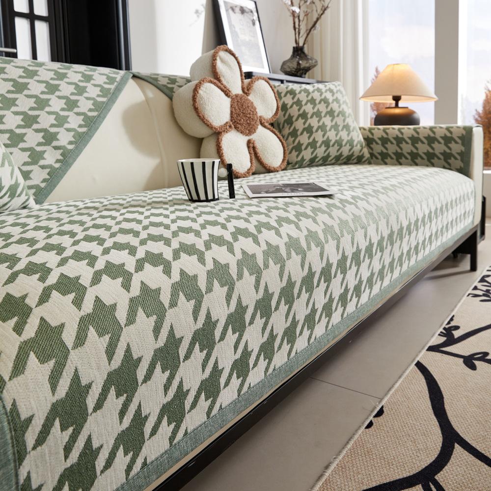 Houndstooth Nordic High Sense Chenille Sofa Cushion Four Seasons Universal Seat Cushions Non-Slip Leather Sofa Cover Cover Cloth