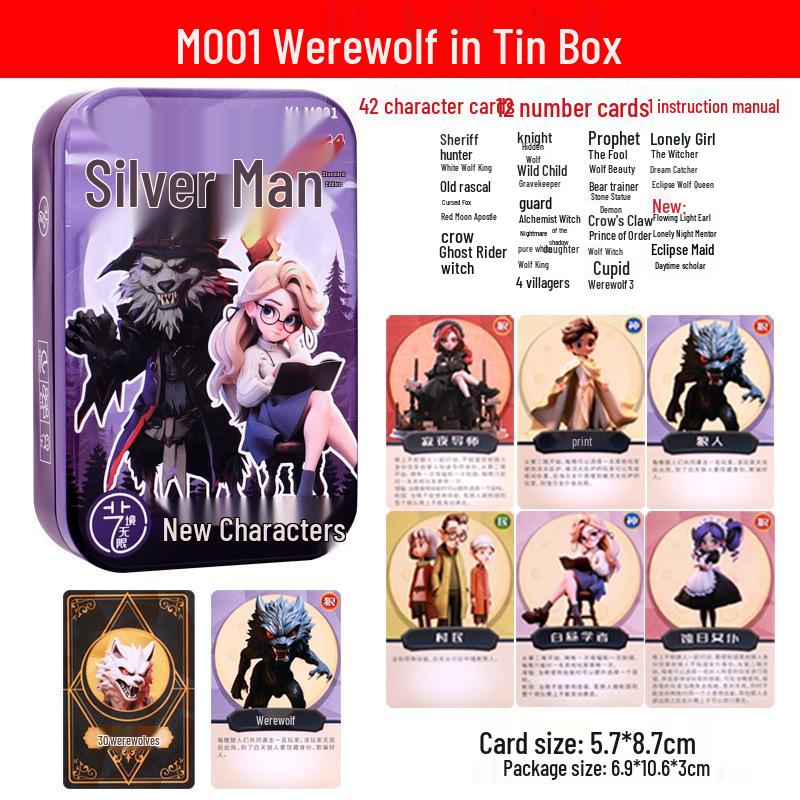 Werewolf Night Falls: Close Your Eyes – Gold Silver Collector s Edition, Waterproof Plastic Party Game.