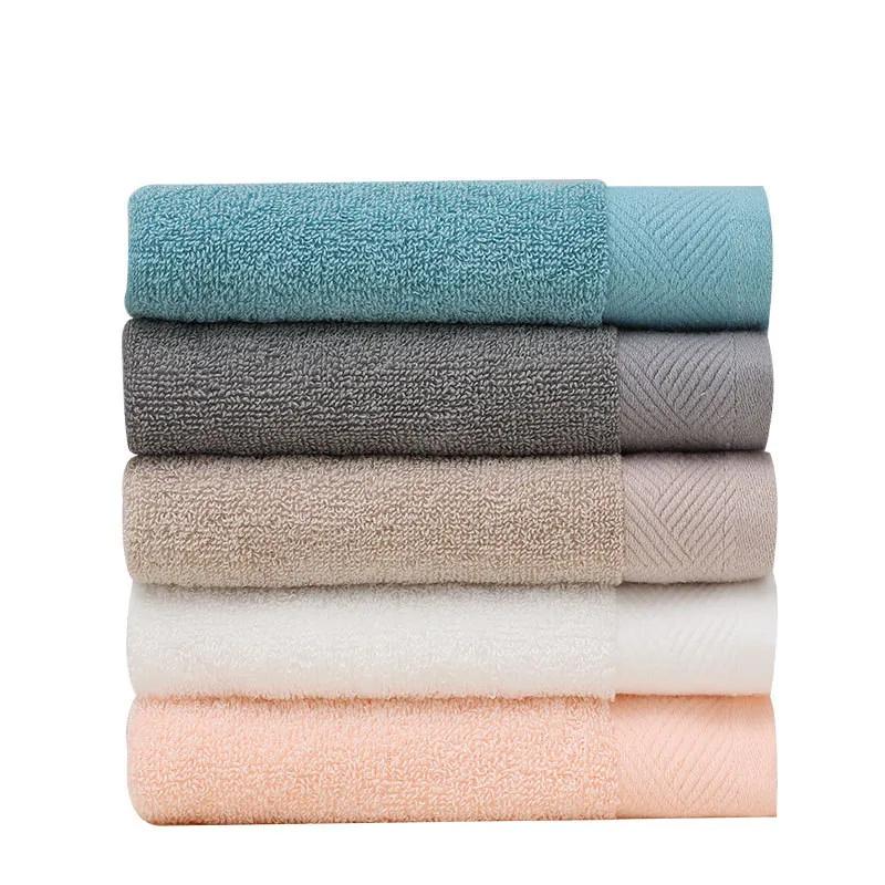 1Pc 34x75cm Solid Color Cotton Antibacterial Soft Water Absorbent Home Bathroom Adult Hand Towel