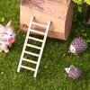 2 Pezzi Mini Scala da Giardino 2,4x0,8 Pollici Ornamento Miniatura in Legno per Giardini delle Fate Artigianato Fai-da-te Paesaggio Micro Accessorio per Casa delle Bambole