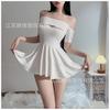 Sexy Lingerie Sexy Hollow Uniform Temptation Free One-word Shoulder Nightgown Hot Pure Desire Suit