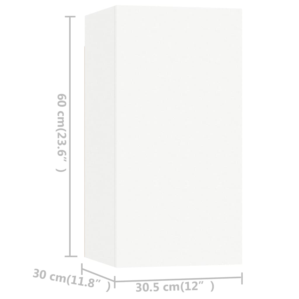 Vidaxl 4-Cz. TV Cabinet Set, White, Wood-Based Material
