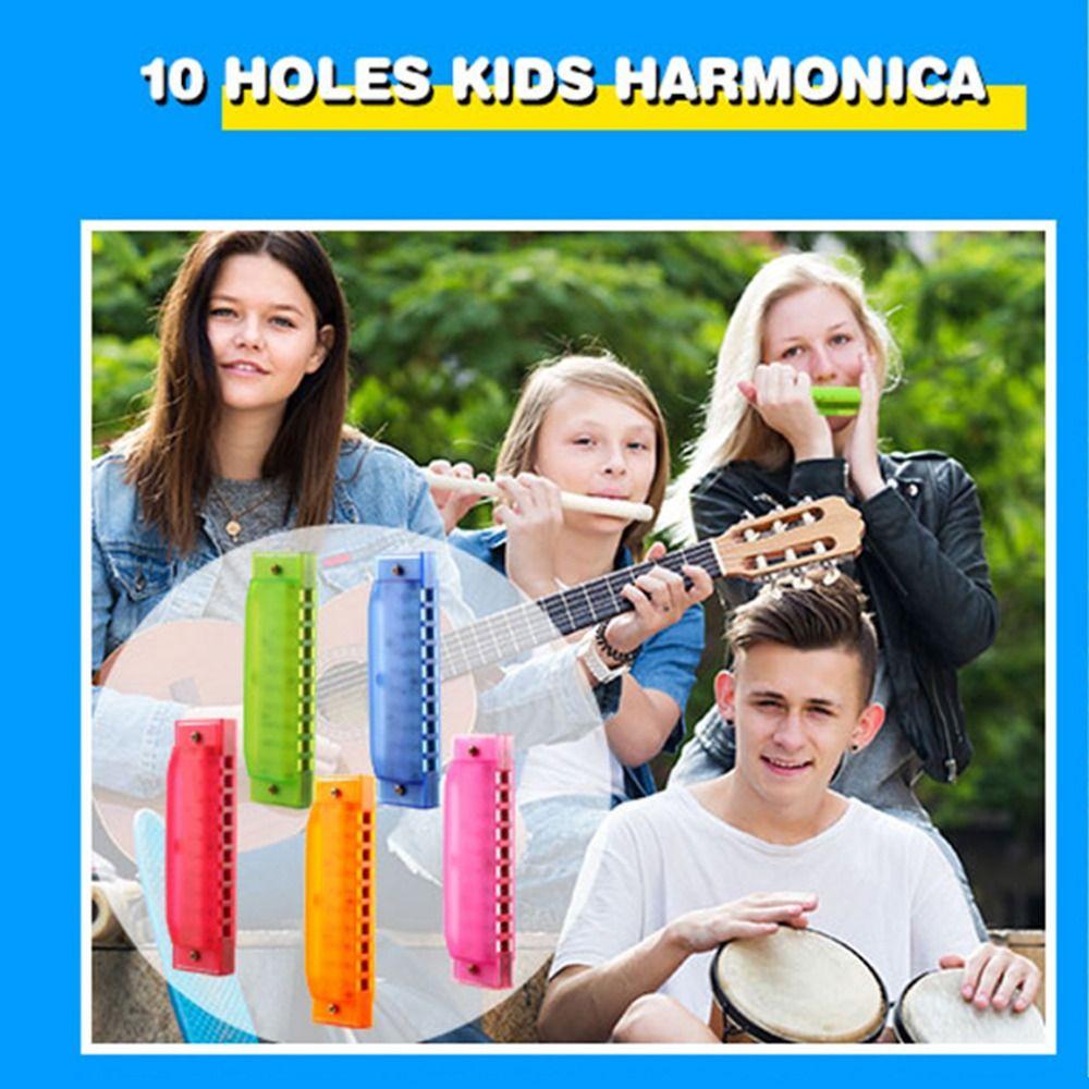 Translucent 10 Hole Harmonica Clear Tuning Diatonic Harmonica Blues Harmonica Young Learners