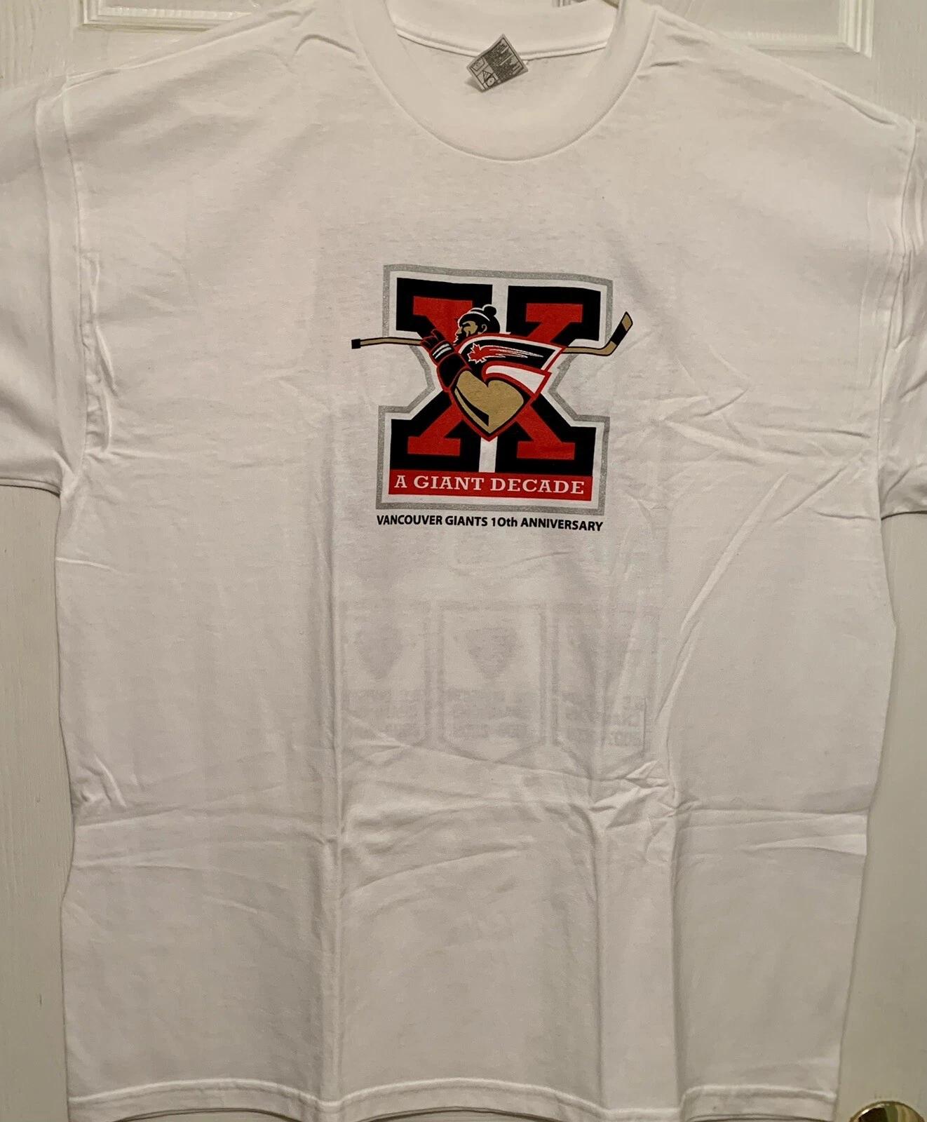 Vancouver Giants T-Shirt Men’s XL X Giant Decade WHL CHL Hockey Double Sided 2XL