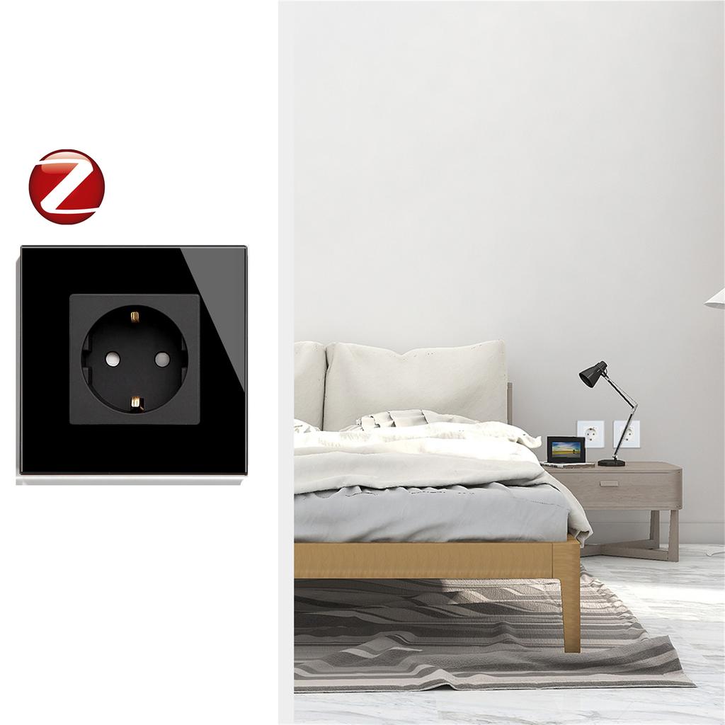 ZigBee TUYA Smart socket + RTX glass frame black