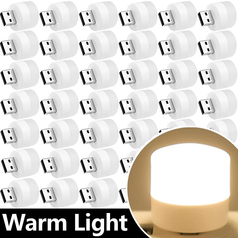 

Mini USB Night Lights Warm White Light Eye Protection Book Reading Lamps USB Plug Computer Mobile Power Charging LED Lamp Bulbs 1PC&USB Plug
