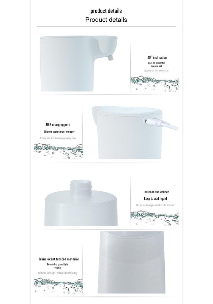 USB Rechargeable Automatic Foaming Soap Dispenser for Kids & Adults, Antibacterial Touchless Handwash Machine