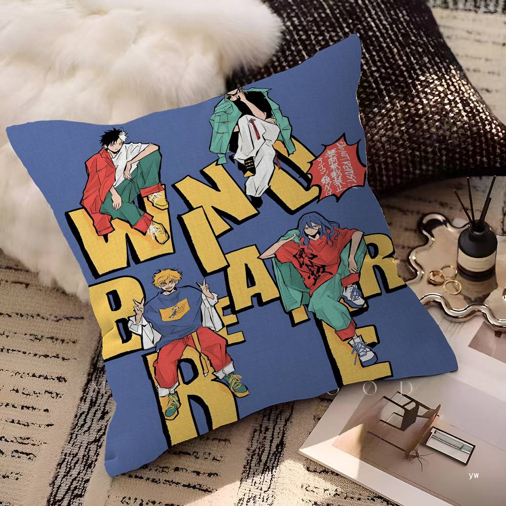 Anime Wind Breaker Pillow Cushion Cover Pillowcase Living Room Sofa Home Decor Customized