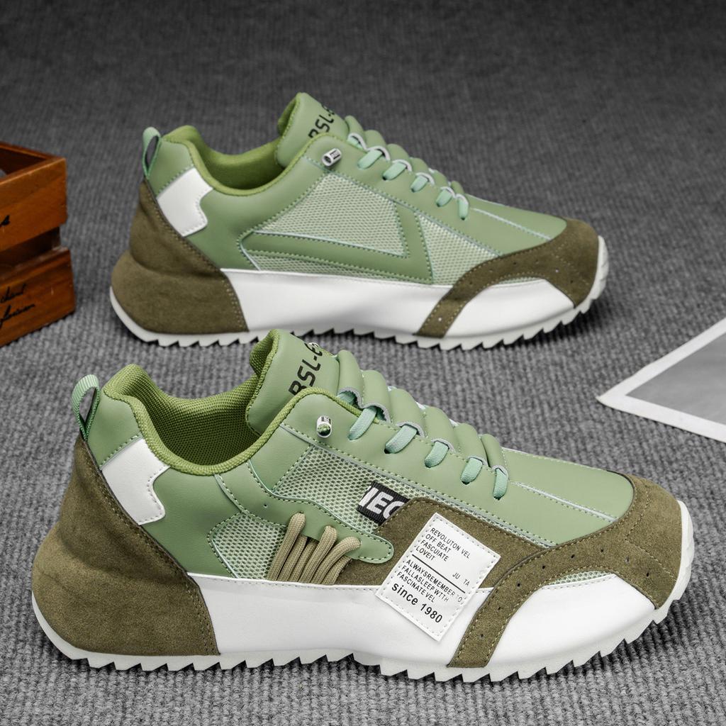 2025 Men's Shoes Autumn Breathable and Versatile One-pedal Sports Shoes Casual Board Shoes Running Thick-soled Inner Heightening Dad Shoes