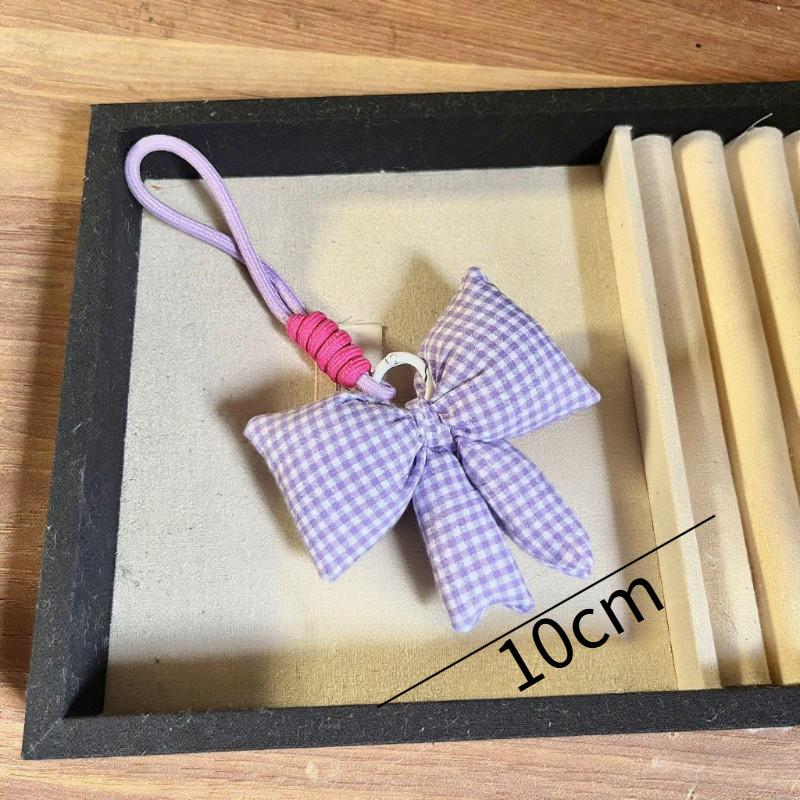 Elegant Multipurpose Bowknot Tie Keychain Charm Sturdy Farbic Fashion Accessory for Women's Bags and Purses Daily Use