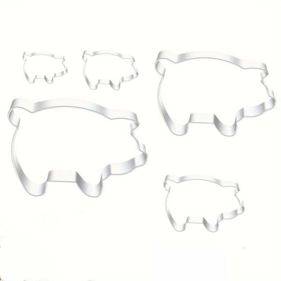 5 Stück/Set Edelstahl Donut Keks Ausstecher Doppelseitiges Backwerkzeug Geprägter Donut Maker Süßes Brot Gebäckform Küchenwerkzeug