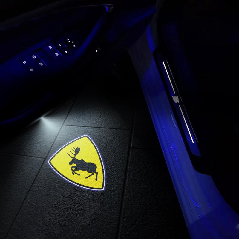 2Pcs LED Prancing Moose Emblem Car Door Light Welcome Lamp Wireless Projector For B3 B4 B5 XC90 XC60 S60 XC40 S40 Volvo