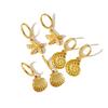 18K Marine Life Starfish & Seashell Titanium Steel Earrings for Women - Color-preserving, Fade-resistant Vacation Jewelry