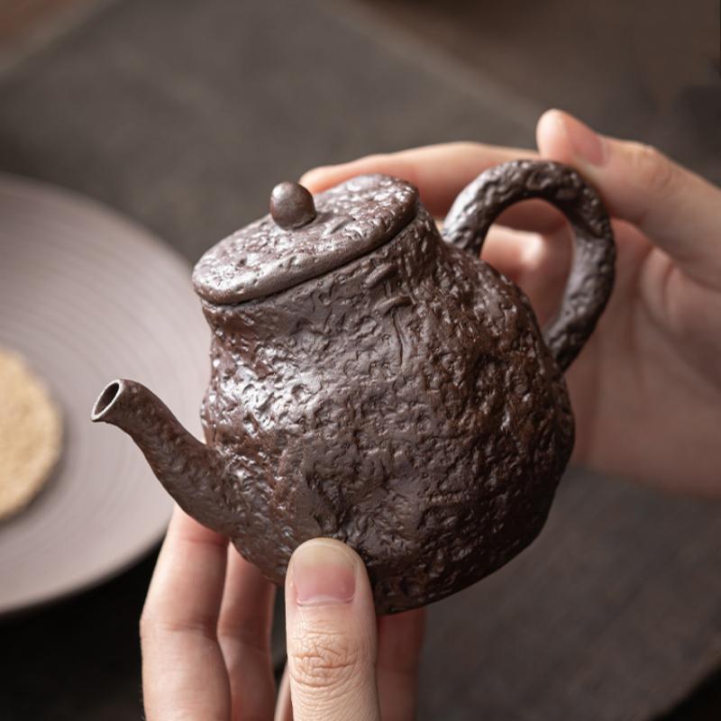 Rock Mine Handmade Teapot Household Single Pot Chinese Crude Pottery With Filter Kung Fu Tea Set Small Teapot
