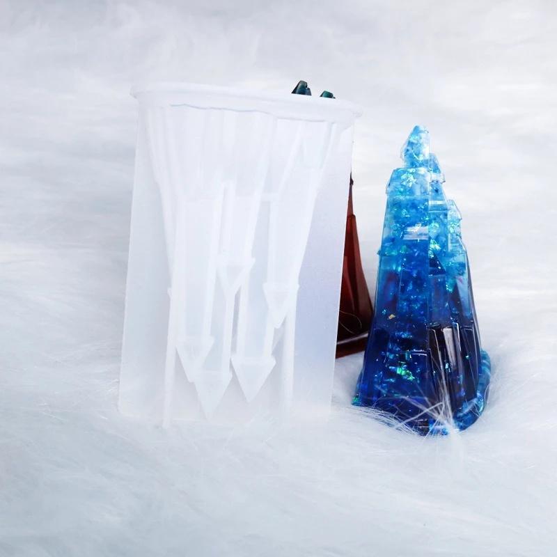 Handmade DIY Molds Resin Crystal Epoxy 3D Three-dimensional Castle Silicone Mold Castle Manual Decoration Silicon Moulds Gifts