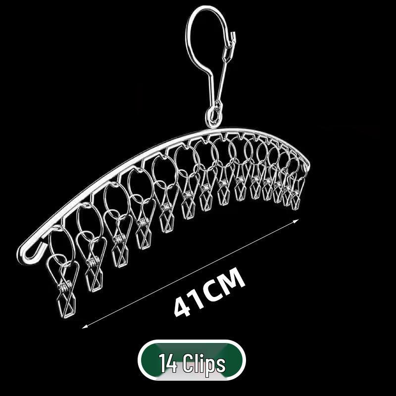 Multifunctional Stainless Steel Drying Rack with Sock Clips and Clothes Pegs