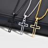 Casual Hollow Cross Necklaces for Men Boys,Waterproof Stainless Steel Cross Pendant Necklace,Religious Faith Prayer Zircon Gift