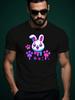 Summer Tshirt with Cute Rabbit and Paw Print Design
