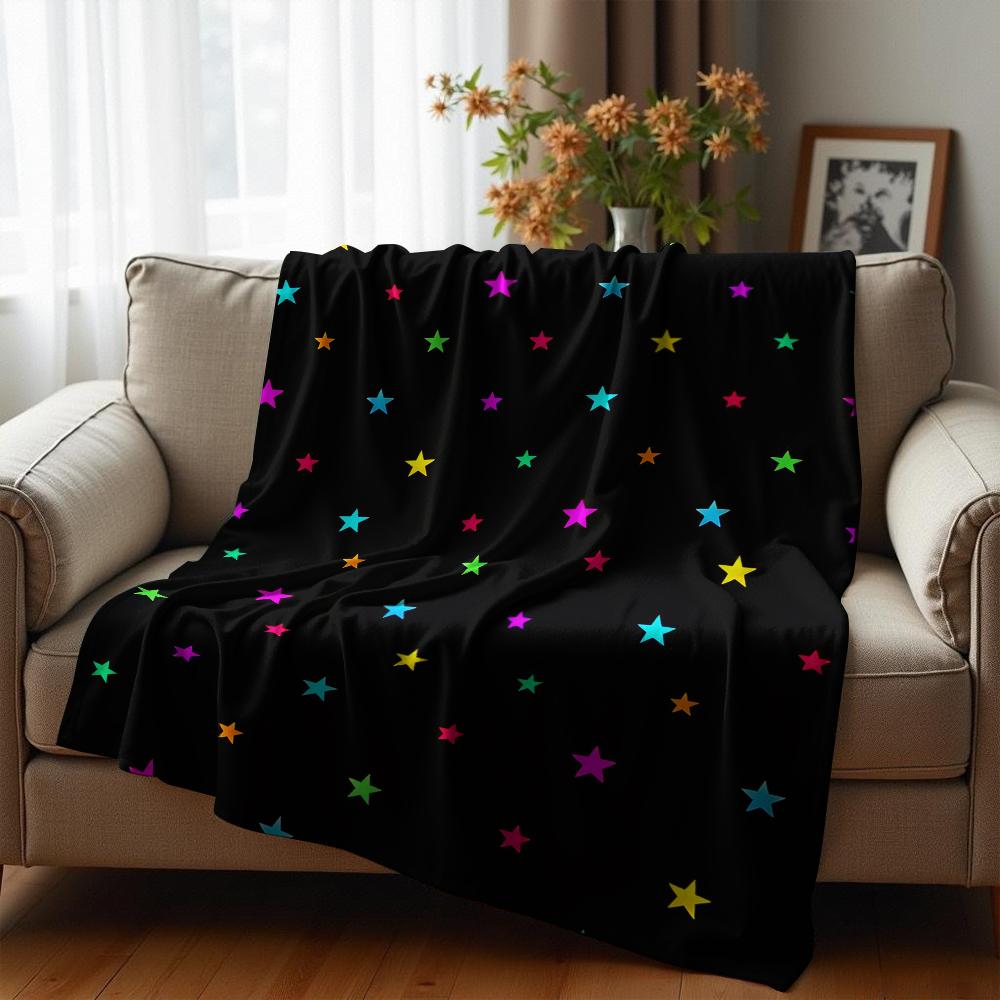 Rainbow Oyster Shell Sketch Soft Flannel Blanket Breathable Warm Throw for Office Car Sofa Kids Room Birthday Xmas Gift